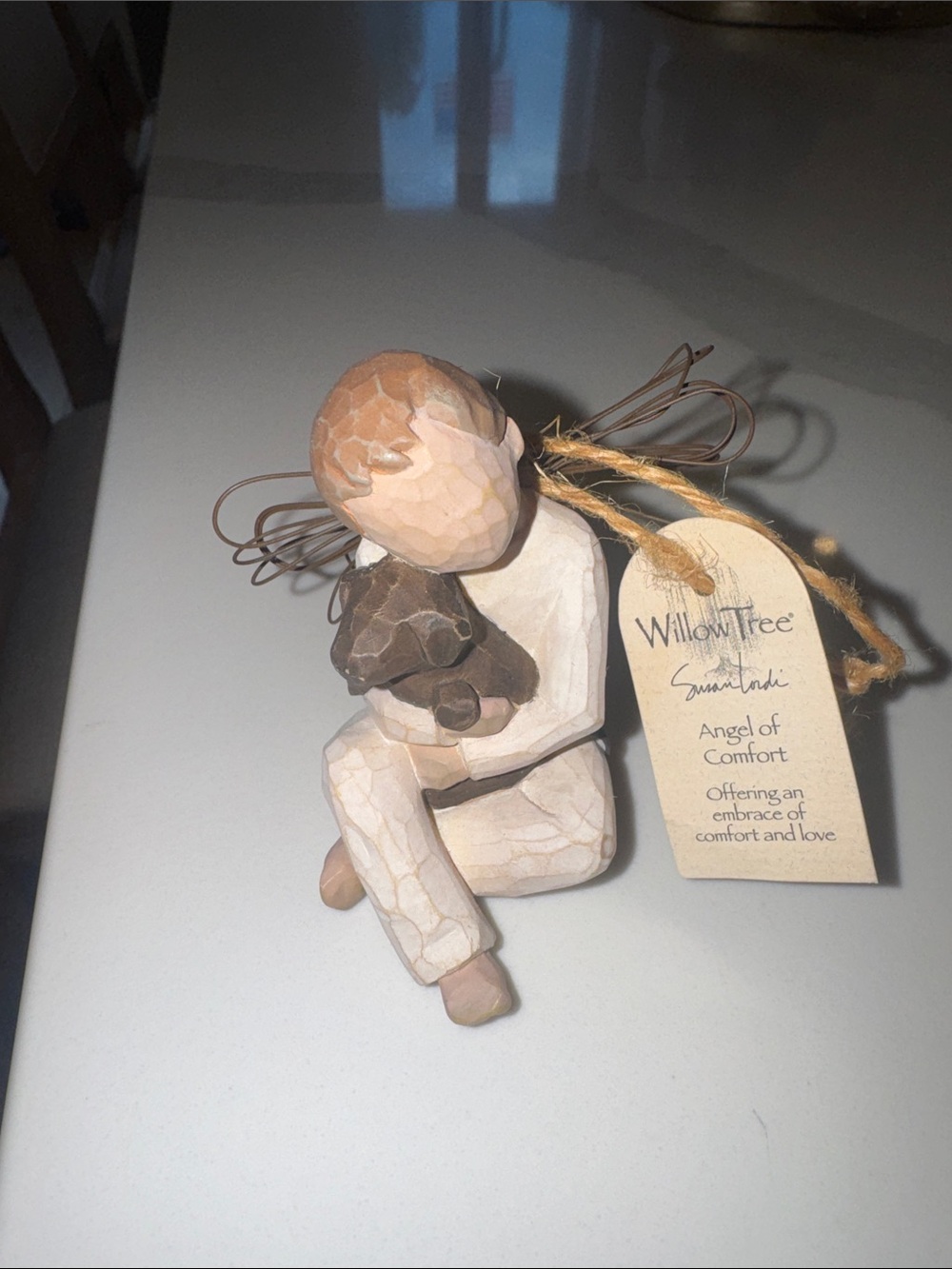 Willow Tree Angel of Comfort Figurine in Cream and Brown